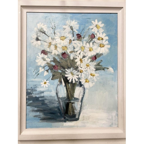 74 - MARTIN STONE (Irish, 20th Century), 'WILD DAISIES', oil on canvas, signed, dated and titled verso. D... 