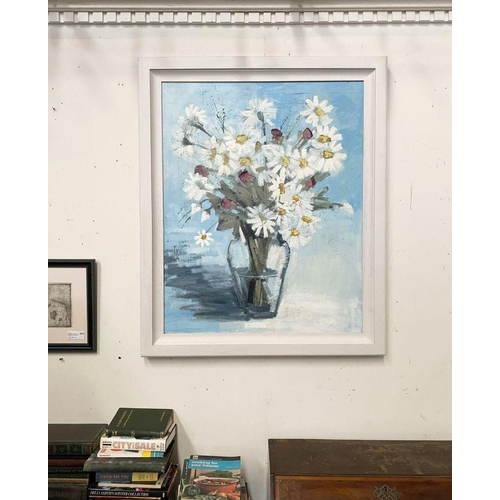 74 - MARTIN STONE (Irish, 20th Century), 'WILD DAISIES', oil on canvas, signed, dated and titled verso. D... 