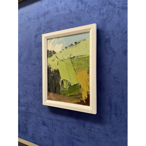 81 - MARTIN STONE (Irish, 20th Century), ‘WEST CORK LANDSCAPE’, oil on canvas, signed lower right, signed... 