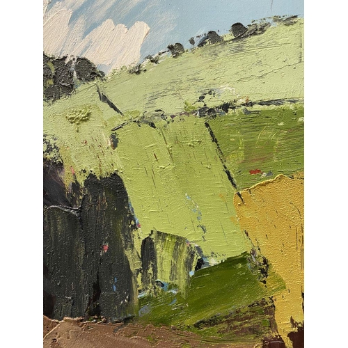 81 - MARTIN STONE (Irish, 20th Century), ‘WEST CORK LANDSCAPE’, oil on canvas, signed lower right, signed... 