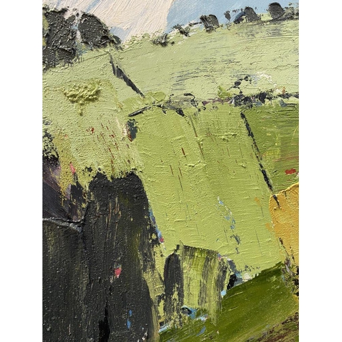 81 - MARTIN STONE (Irish, 20th Century), ‘WEST CORK LANDSCAPE’, oil on canvas, signed lower right, signed... 