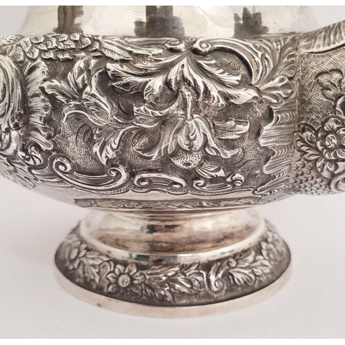 83 - AN EXCEPTIONAL IRISH, CORK, WILLIAM IV, SILVER TEA SERVICE, including a large tea pot, jug & sugar b... 