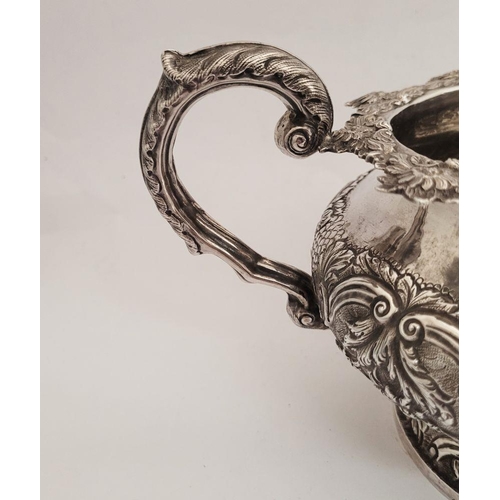 83 - AN EXCEPTIONAL IRISH, CORK, WILLIAM IV, SILVER TEA SERVICE, including a large tea pot, jug & sugar b... 