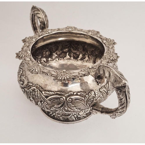 83 - AN EXCEPTIONAL IRISH, CORK, WILLIAM IV, SILVER TEA SERVICE, including a large tea pot, jug & sugar b... 