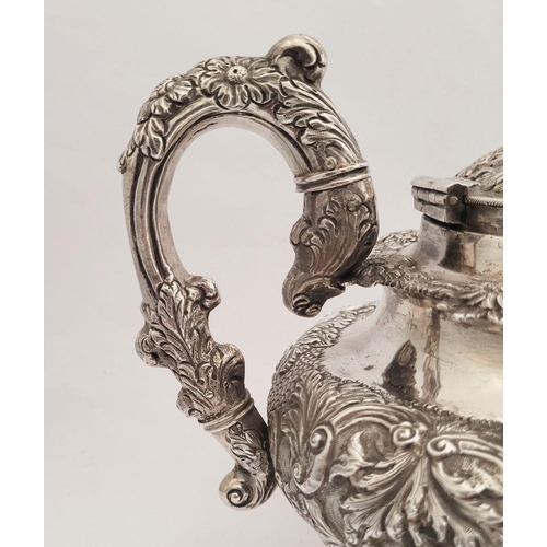 83 - AN EXCEPTIONAL IRISH, CORK, WILLIAM IV, SILVER TEA SERVICE, including a large tea pot, jug & sugar b... 