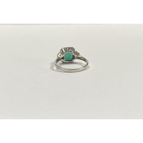 9 - AN 18CT WHITE GOLD COLOMBIAN EMERALD & DIAMOND RING, with a magnificent emerald cut natural Colombia... 