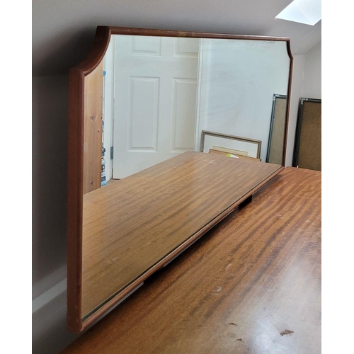 93 - A MID 20TH CENTURY INLAID FIDDLE MAHOGANY DRESSING TABLE, with mirror. The Mirror is raised up on a ... 