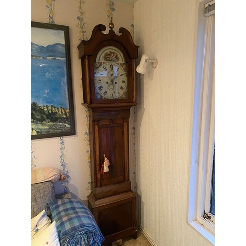 258 - A GOOD 19TH CENTURY MAHOGANY LONGCASE GRANDFATHER CLOCK, by James Shepley, of Derby. The top with a ... 