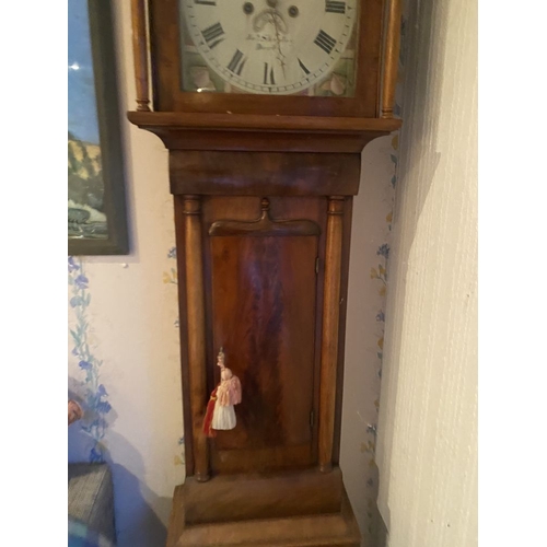 258 - A GOOD 19TH CENTURY MAHOGANY LONGCASE GRANDFATHER CLOCK, by James Shepley, of Derby. The top with a ... 