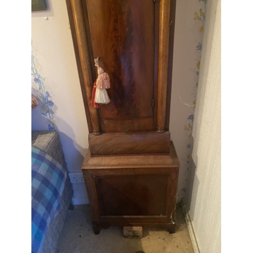 258 - A GOOD 19TH CENTURY MAHOGANY LONGCASE GRANDFATHER CLOCK, by James Shepley, of Derby. The top with a ... 