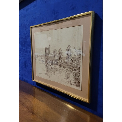 20 - GEOFF PLEASANCE, (BRITISH, B.1942), BLACKROCK CASTLE, CO. CORK, ink on paper, signed and dated 1979 ... 