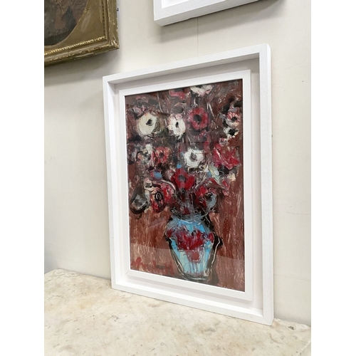 27 - MARIE CARROLL (Irish, 20th Century), ‘STILL LIFE’, oil on board, signed lower left. Dimensions: 53.5... 