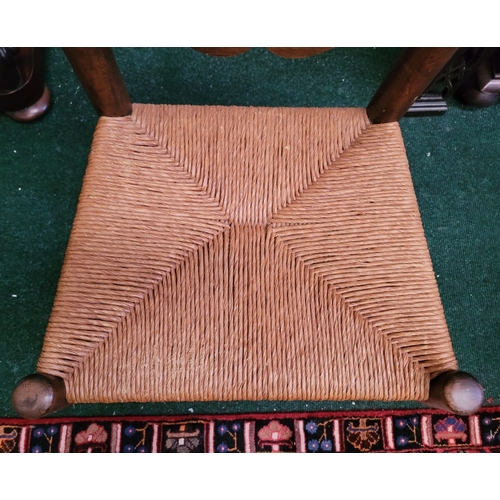 29 - A PAIR OF ANTIQUE BANISTER BACKED WILLIAM & MARY CHAIRS, each with a demi-lune sun burst crest rail ... 