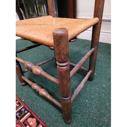 29 - A PAIR OF ANTIQUE BANISTER BACKED WILLIAM & MARY CHAIRS, each with a demi-lune sun burst crest rail ... 