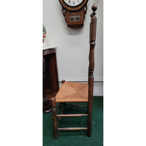 29 - A PAIR OF ANTIQUE BANISTER BACKED WILLIAM & MARY CHAIRS, each with a demi-lune sun burst crest rail ... 