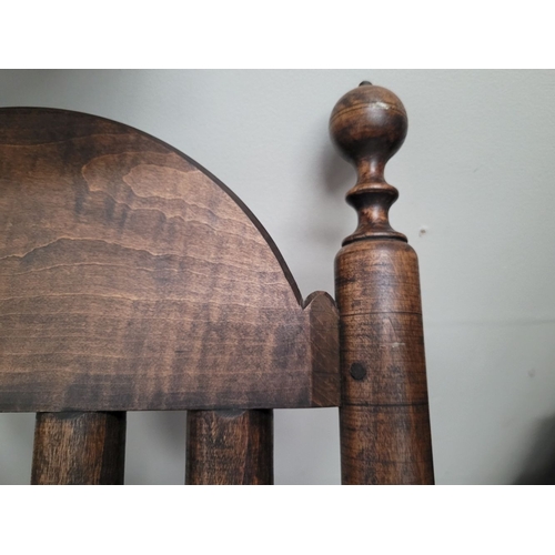 29 - A PAIR OF ANTIQUE BANISTER BACKED WILLIAM & MARY CHAIRS, each with a demi-lune sun burst crest rail ... 