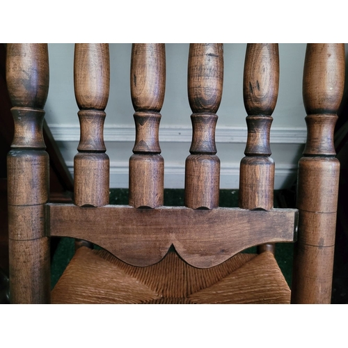 29 - A PAIR OF ANTIQUE BANISTER BACKED WILLIAM & MARY CHAIRS, each with a demi-lune sun burst crest rail ... 