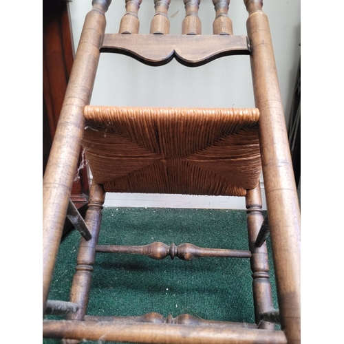29 - A PAIR OF ANTIQUE BANISTER BACKED WILLIAM & MARY CHAIRS, each with a demi-lune sun burst crest rail ... 