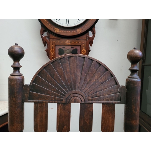 29 - A PAIR OF ANTIQUE BANISTER BACKED WILLIAM & MARY CHAIRS, each with a demi-lune sun burst crest rail ... 