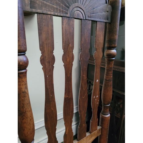 29 - A PAIR OF ANTIQUE BANISTER BACKED WILLIAM & MARY CHAIRS, each with a demi-lune sun burst crest rail ... 