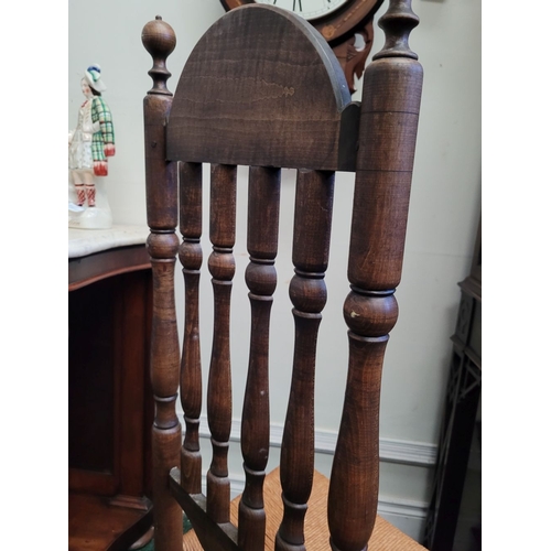 29 - A PAIR OF ANTIQUE BANISTER BACKED WILLIAM & MARY CHAIRS, each with a demi-lune sun burst crest rail ... 