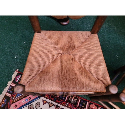 29 - A PAIR OF ANTIQUE BANISTER BACKED WILLIAM & MARY CHAIRS, each with a demi-lune sun burst crest rail ... 