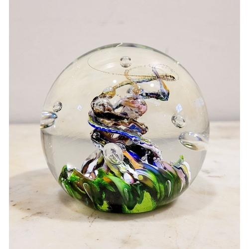 31 - A FANTASTIC VINTAGE CAITHNESS SCOTTISH MYRIAD GLASS PAPERWEIGHT, beautiful multi-coloured piece with... 