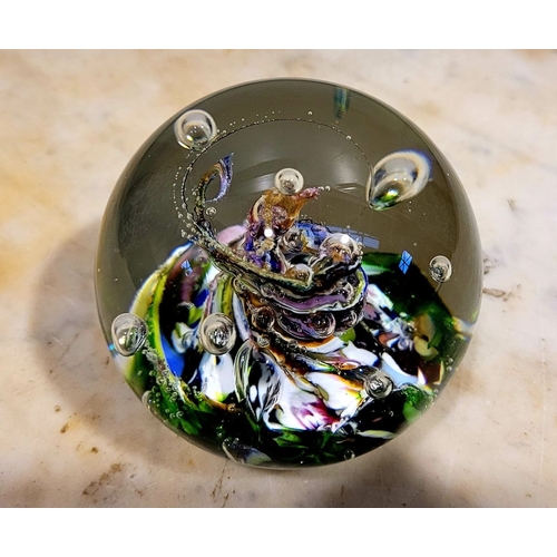 31 - A FANTASTIC VINTAGE CAITHNESS SCOTTISH MYRIAD GLASS PAPERWEIGHT, beautiful multi-coloured piece with... 