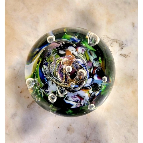 31 - A FANTASTIC VINTAGE CAITHNESS SCOTTISH MYRIAD GLASS PAPERWEIGHT, beautiful multi-coloured piece with... 