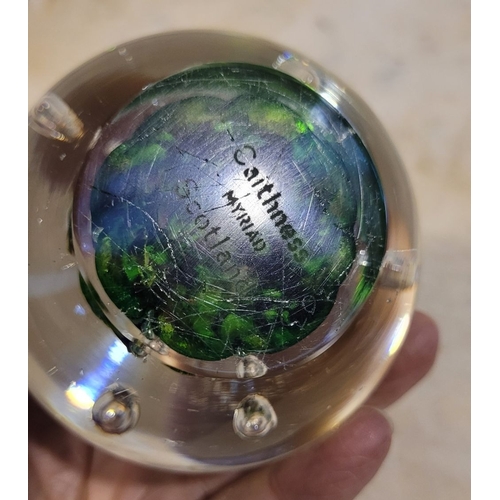 31 - A FANTASTIC VINTAGE CAITHNESS SCOTTISH MYRIAD GLASS PAPERWEIGHT, beautiful multi-coloured piece with... 