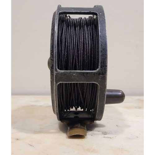 35 - A VINTAGE W. HAYNES & SON CORK FISHING REEL; Patent 27023, with centabrake No.1. A 4 ½ inch alloy & ... 