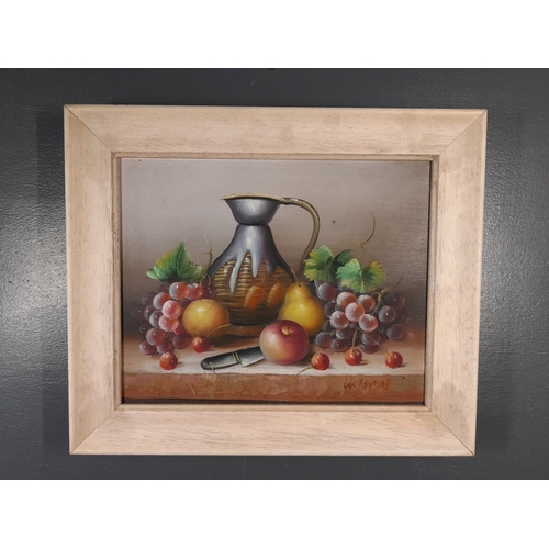 64 - A VINTAGE FRAMED STILL LIFE, oil on canvas, signed ‘W. Thomas’ lower right. Dimensions:33cm wide x 2... 