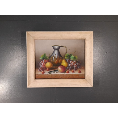 64 - A VINTAGE FRAMED STILL LIFE, oil on canvas, signed ‘W. Thomas’ lower right. Dimensions:33cm wide x 2... 
