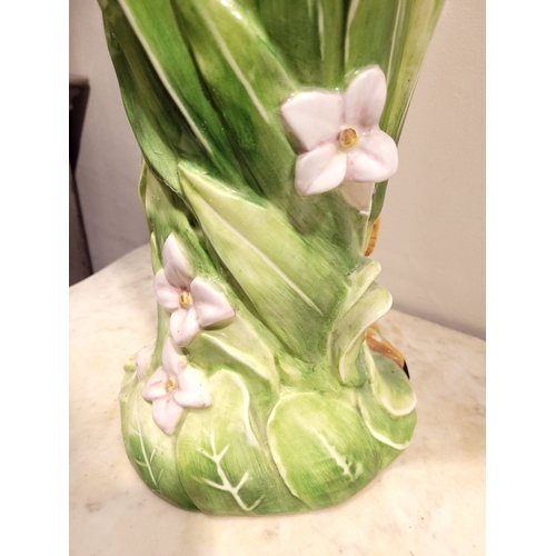 69 - A LOVELY VINTAGE ITALIAN MADE CERAMIC UMBRELLA / STICK STAND, in the form of a large heron bird stan... 