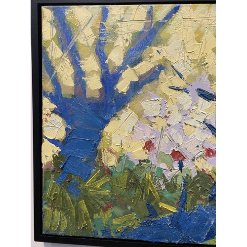 71 - MARTIN STONE (Irish, 20th Century), ‘IN THE WOODS’, oil on canvas, signed and inscribed verso with a... 