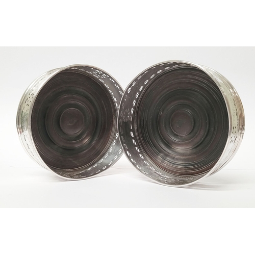8 - A VERY GOOD QUALITY PAIR OF IRISH GEORGE III SILVER WINE BOTTLE COASTERS, by Chris Haines, Dublin c.... 