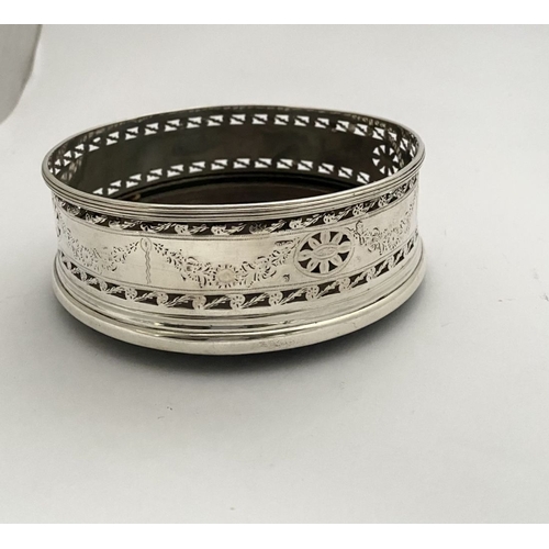 8 - A VERY GOOD QUALITY PAIR OF IRISH GEORGE III SILVER WINE BOTTLE COASTERS, by Chris Haines, Dublin c.... 