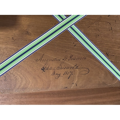 87 - A FINE GEORGE III PERIOD HARDWOOD WRITING SLOPE, with brass fittings and campaign handles to sides, ... 