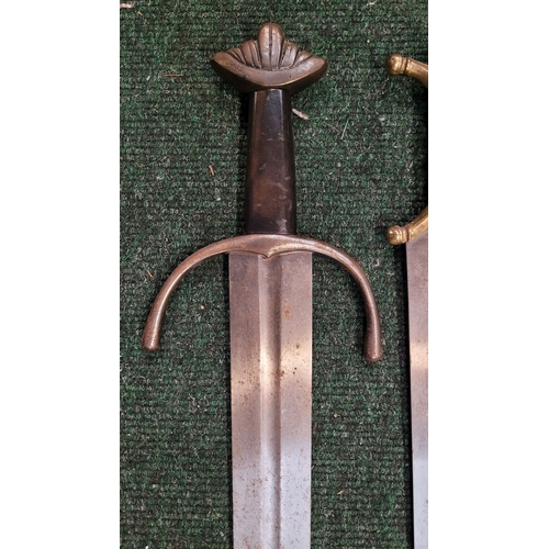 101 - TWO SWORD/BLADES: (i) A 12TH CENTURY STYLE OAKESHOTT TYPE SHORT VIKING SWORD / KNIGHTS SWORD, in the... 