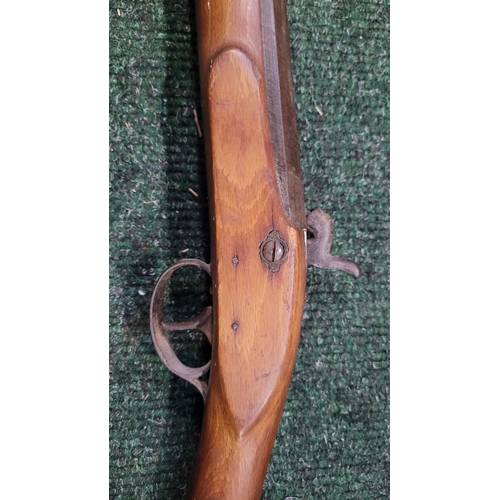 103 - AN ELG MARKED BLACK POWDER MUZZLELOADING SHOTGUN, possibly late 19th / early 20th century, with star... 