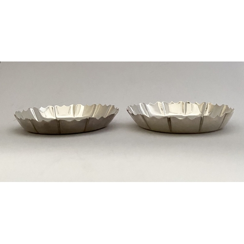 11 - AN EXCELLENT PAIR OF 1916-66 SILVER JUBILEE STRAWBERRY DISHES, of circular form with raised gadroone... 