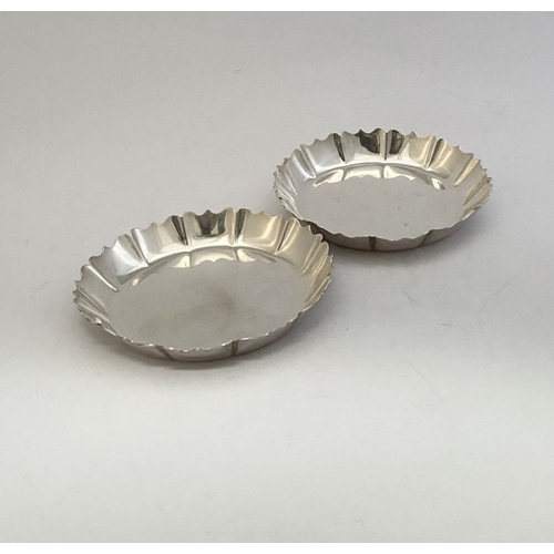 11 - AN EXCELLENT PAIR OF 1916-66 SILVER JUBILEE STRAWBERRY DISHES, of circular form with raised gadroone... 