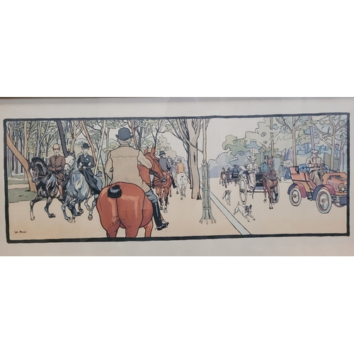 115 - W.PENCIL, (BRITISH, 20TH CENTURY), HYDE PARK, lithograph in colour, circa early 1900s. Stamp signed ... 