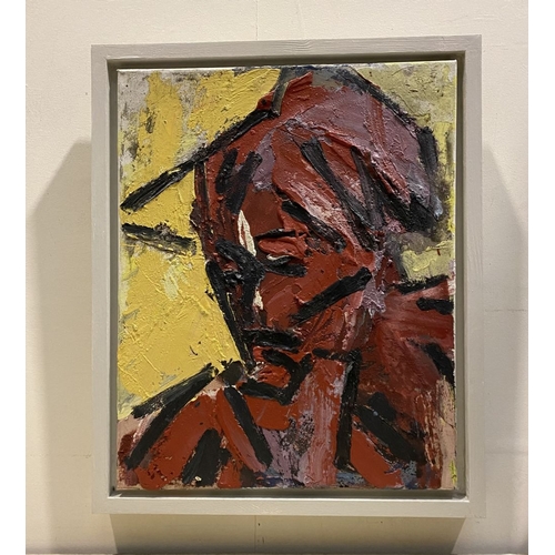 118 - MARTIN STONE (Irish, 20th Century), ‘HEAD LOST PEOPLE’, oil on canvas, inscribed verso with title, s... 