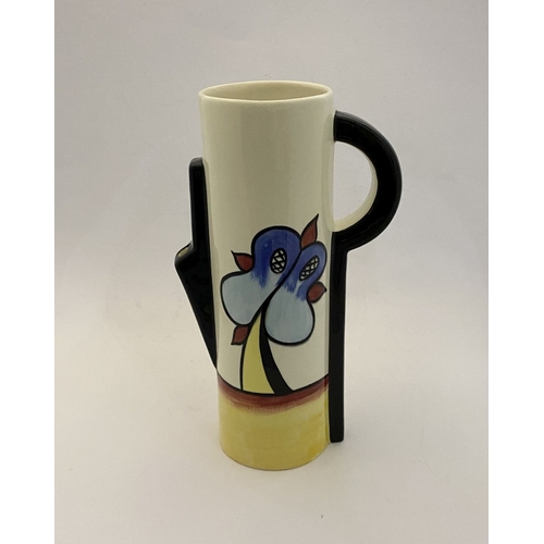 150 - A LORNA BAILEY LAKESIDE TALL JUG, cylindrical body with interesting handle and spout, painted detail... 