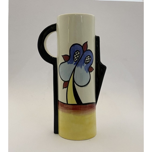 150 - A LORNA BAILEY LAKESIDE TALL JUG, cylindrical body with interesting handle and spout, painted detail... 