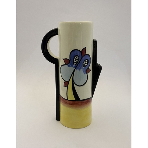 150 - A LORNA BAILEY LAKESIDE TALL JUG, cylindrical body with interesting handle and spout, painted detail... 