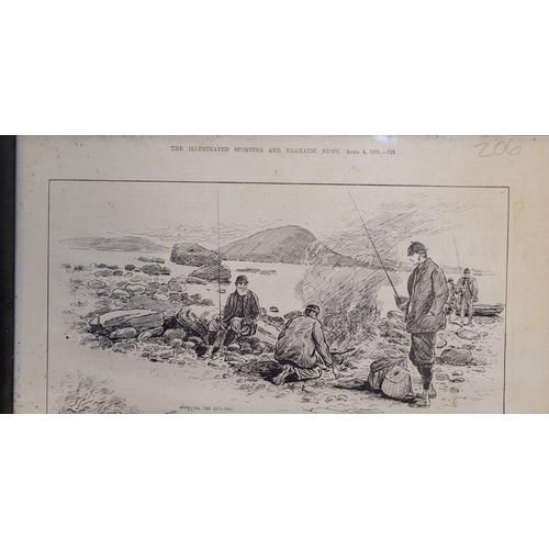 176 - FISHING INTEREST: A FRAMED PAGE FROM THE ILLUSTRATED SPORTING & DRAMATIC NEWS – APRIL 4, 1831 – 123.... 