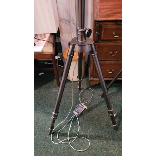 178 - A PAIR OF CONTEMPORARY S.O.U.L TRIPOD STYLE STANDARD LAMPS, adjustable heights to both. One can go a... 