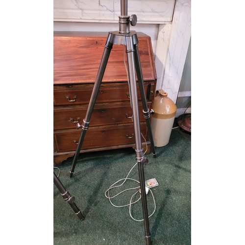 178 - A PAIR OF CONTEMPORARY S.O.U.L TRIPOD STYLE STANDARD LAMPS, adjustable heights to both. One can go a... 